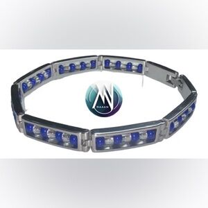 Stainless steel ilde de Yemaya Bracelet (Czech Beads) yoruba religion africana